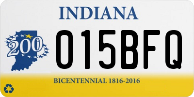IN license plate 015BFQ