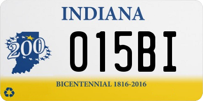 IN license plate 015BI