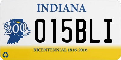 IN license plate 015BLI