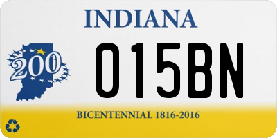 IN license plate 015BN