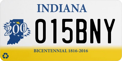 IN license plate 015BNY