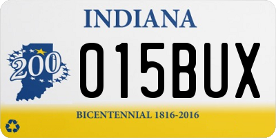 IN license plate 015BUX