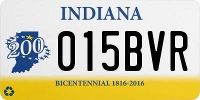 IN license plate 015BVR