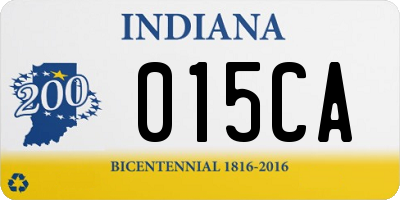 IN license plate 015CA