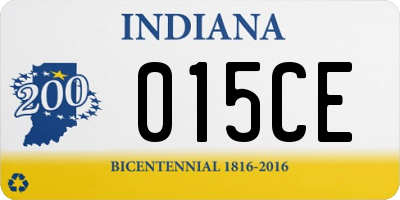 IN license plate 015CE