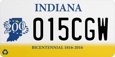 IN license plate 015CGW