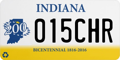 IN license plate 015CHR