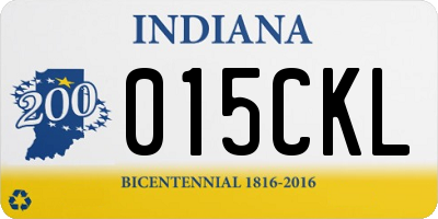 IN license plate 015CKL
