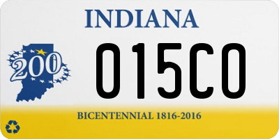 IN license plate 015CO