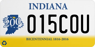 IN license plate 015COU