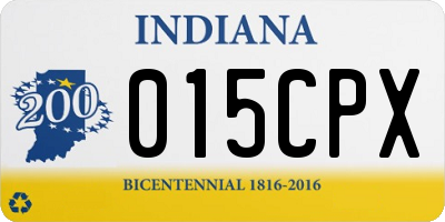 IN license plate 015CPX