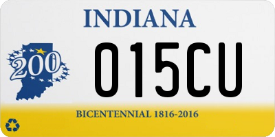 IN license plate 015CU