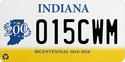 IN license plate 015CWM