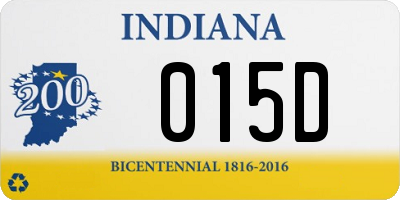 IN license plate 015D