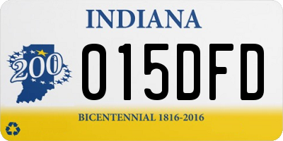 IN license plate 015DFD