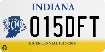 IN license plate 015DFT