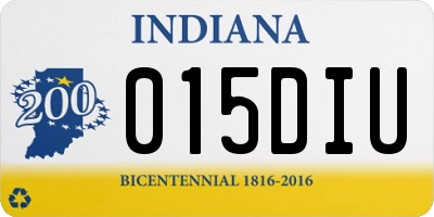 IN license plate 015DIU