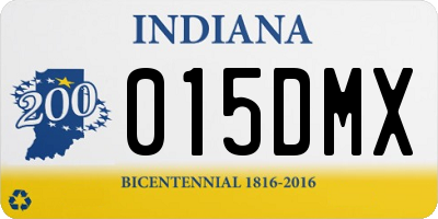 IN license plate 015DMX