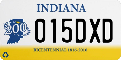 IN license plate 015DXD