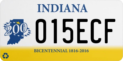 IN license plate 015ECF
