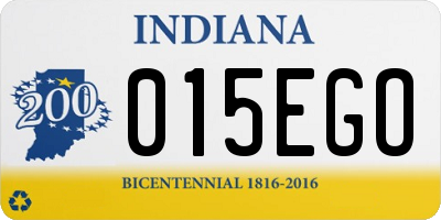 IN license plate 015EGO