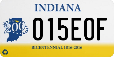 IN license plate 015EOF