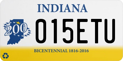 IN license plate 015ETU
