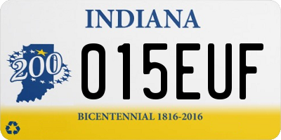 IN license plate 015EUF
