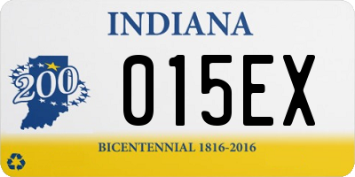 IN license plate 015EX