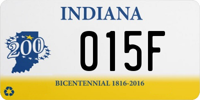 IN license plate 015F