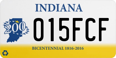 IN license plate 015FCF