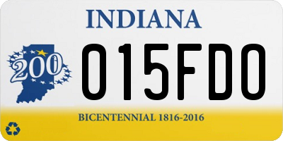 IN license plate 015FDO