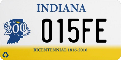 IN license plate 015FE