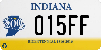 IN license plate 015FF