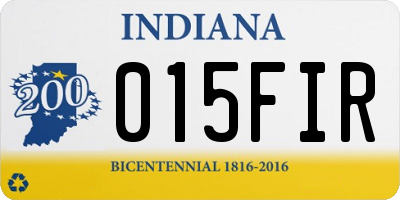 IN license plate 015FIR