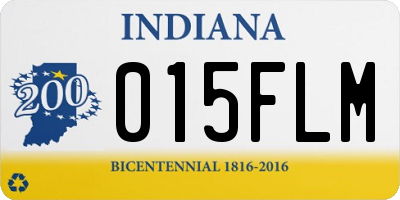 IN license plate 015FLM