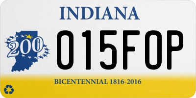 IN license plate 015FOP