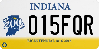 IN license plate 015FQR