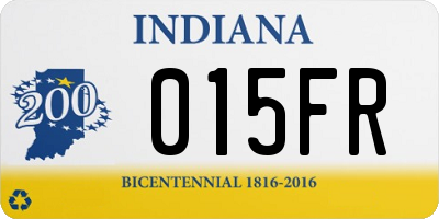 IN license plate 015FR