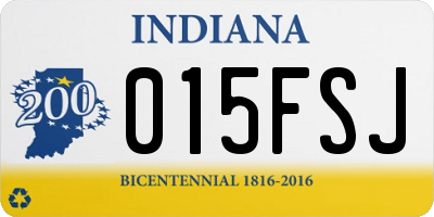 IN license plate 015FSJ