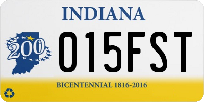 IN license plate 015FST