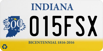 IN license plate 015FSX