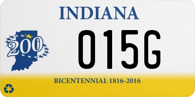 IN license plate 015G