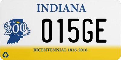 IN license plate 015GE