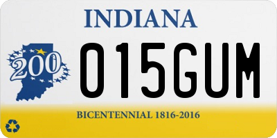 IN license plate 015GUM