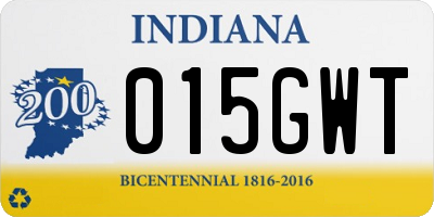 IN license plate 015GWT