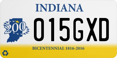 IN license plate 015GXD