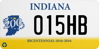 IN license plate 015HB