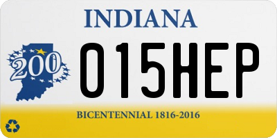 IN license plate 015HEP
