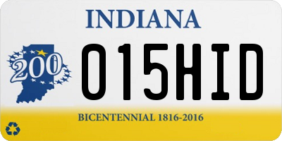 IN license plate 015HID
